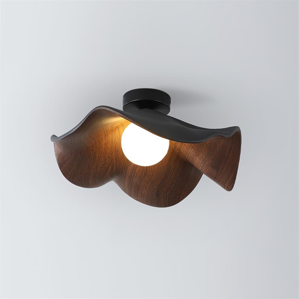 Moderne Plafondlamp Sculpturaal Hout Geïnspireerd Ontwerp