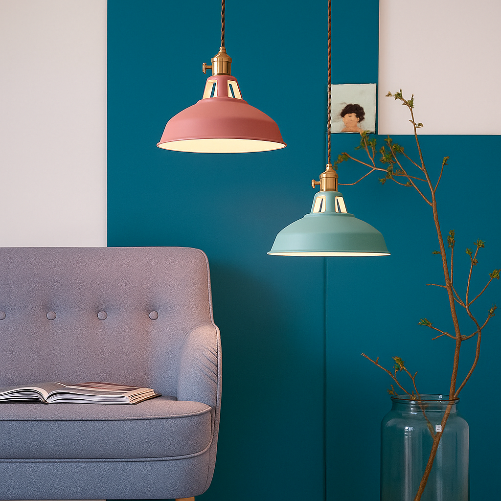 Industrieel Kleurrijke Metalen Koepel Hanglamp LED 1-lamp