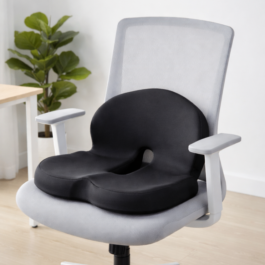 Zitkussen – Ergonomische Vorm met Ademend Geheugenschuim & Antislip Onderzijde