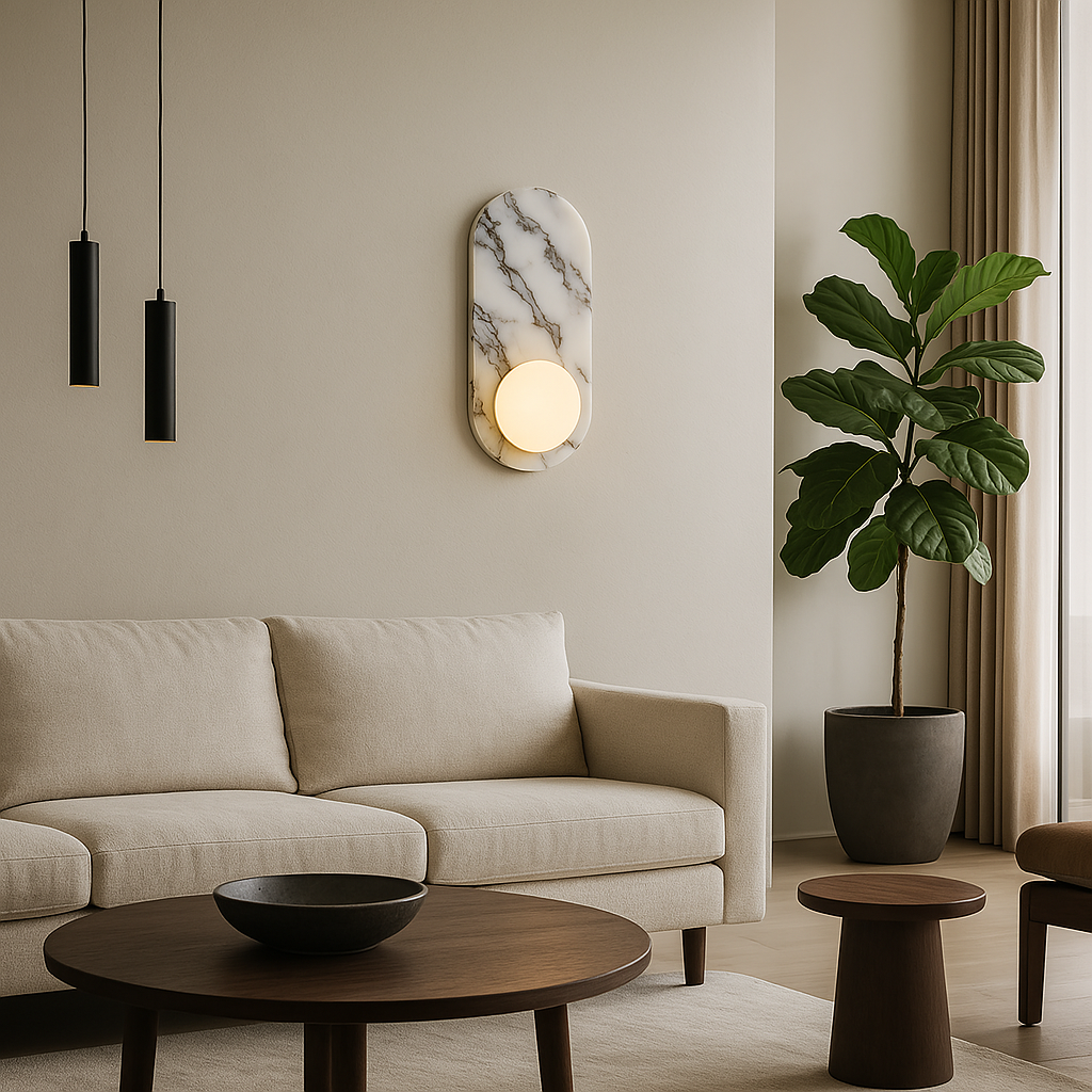 Franse Lichte Marmeren Luxe Minimalistische Wandlamp