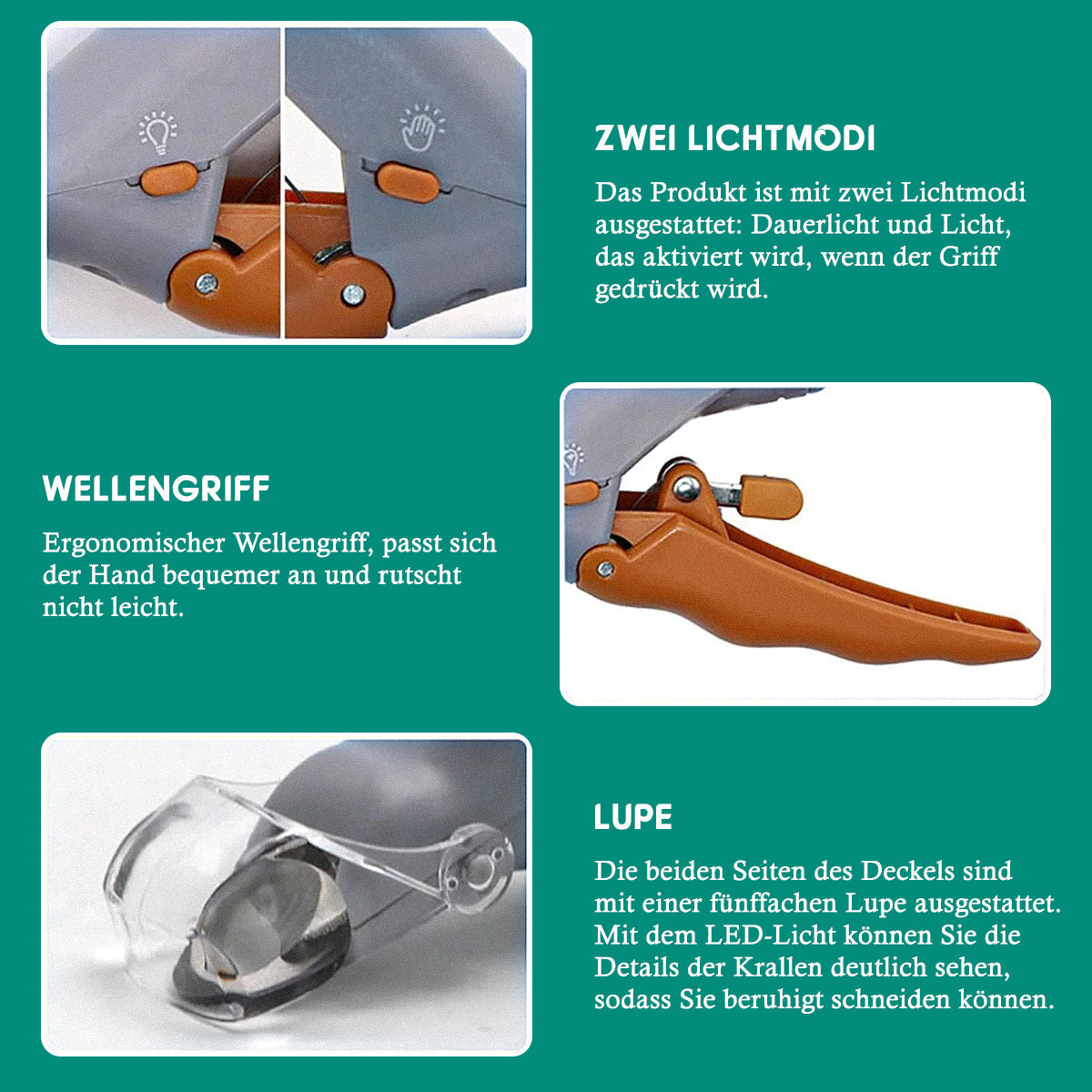 ClarityClip | Ergonomische en veilige LED-nagelknipper voor honden en katten voor een nauwkeurige grooming