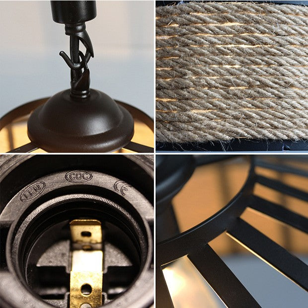 Classic Hennep Touw Rustieke IJzeren Hanglamp