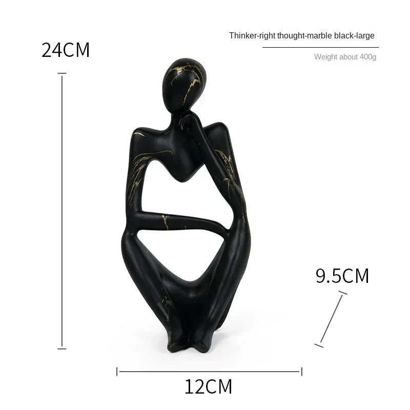 Abstracte Denker Sculptuur | Handgemaakte Hars Tafeldecoratie