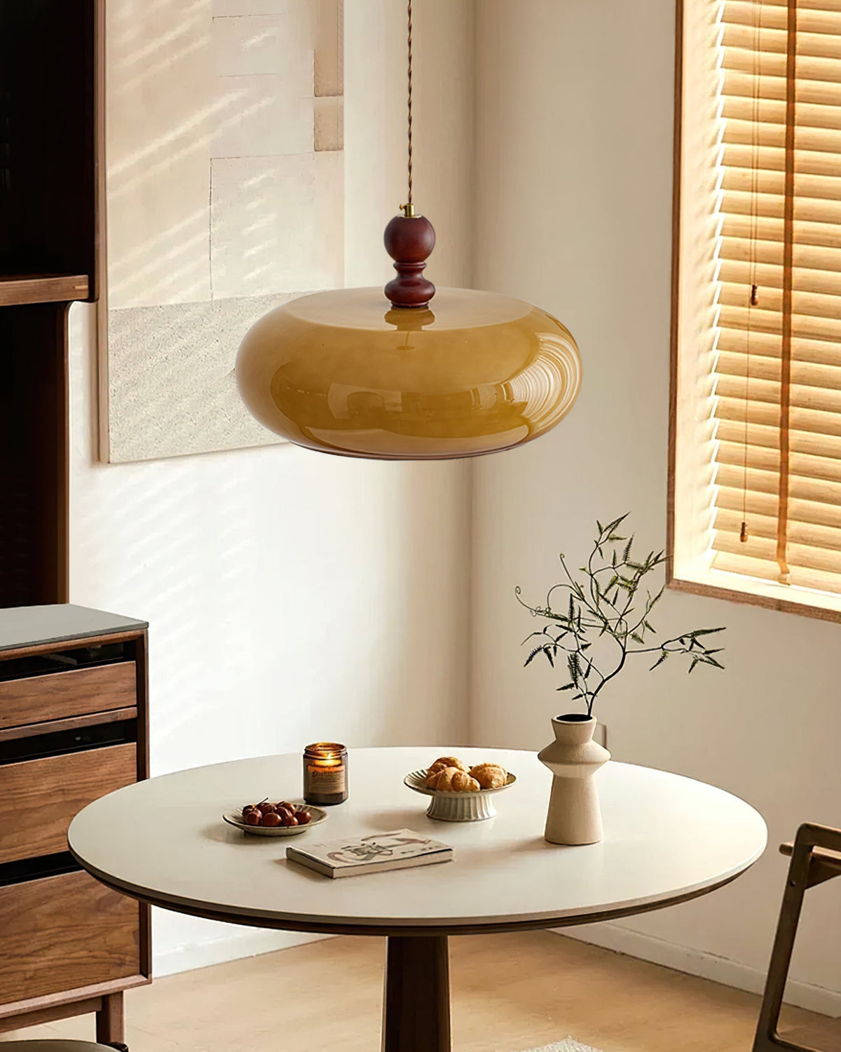Eldom Amber Glazen Schaduw Hanglamp