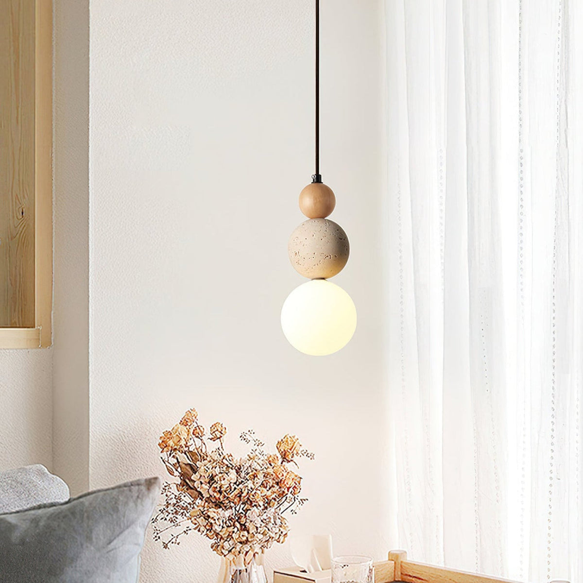 Elegante Gloed Crème Steen Bedlamp Hanglamp