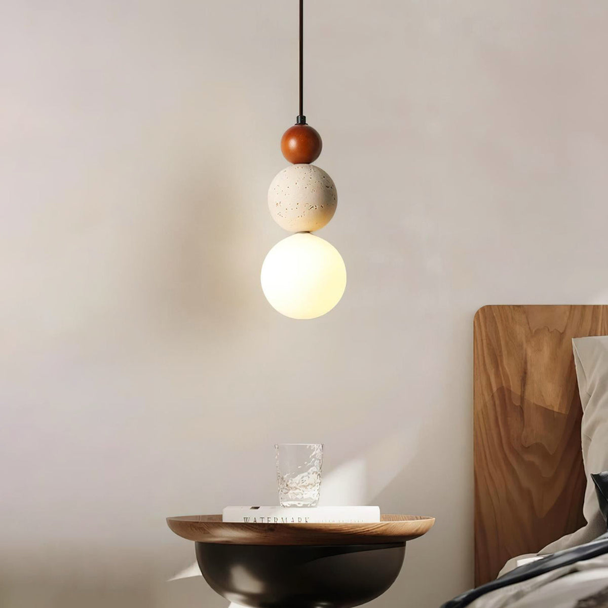 Elegante Gloed Crème Steen Bedlamp Hanglamp