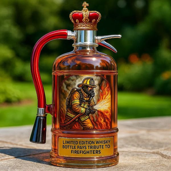 BlazeGuard – Brandweerman Eerbetoon Whisky Fles