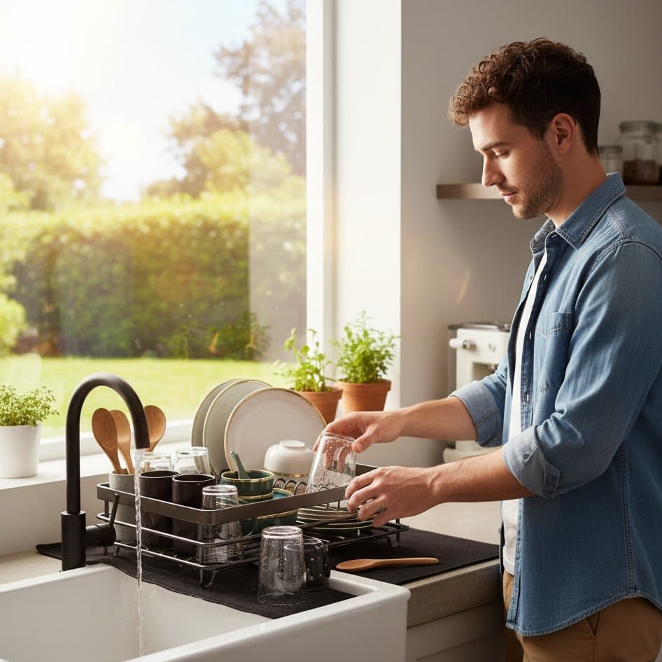 KITCHENFORM – Opvouwbaar afdruiprek van roestvrij staal, ruimtebesparend ontwerp voor moderne keukens