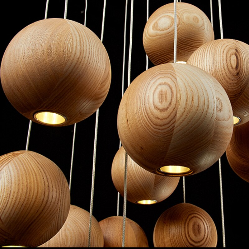 Houten Bol Pendellicht | Modern Natuurlijk Ontwerp