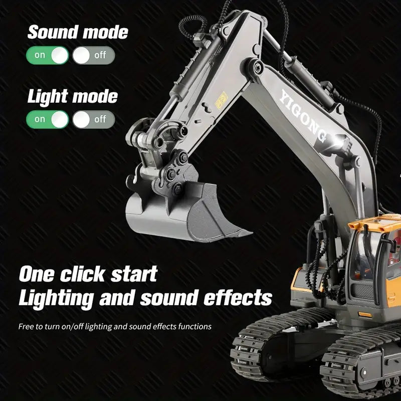 DiggerMaster | RC Graafmachine met 11 Functies – Realistisch Bouwspeelgoed