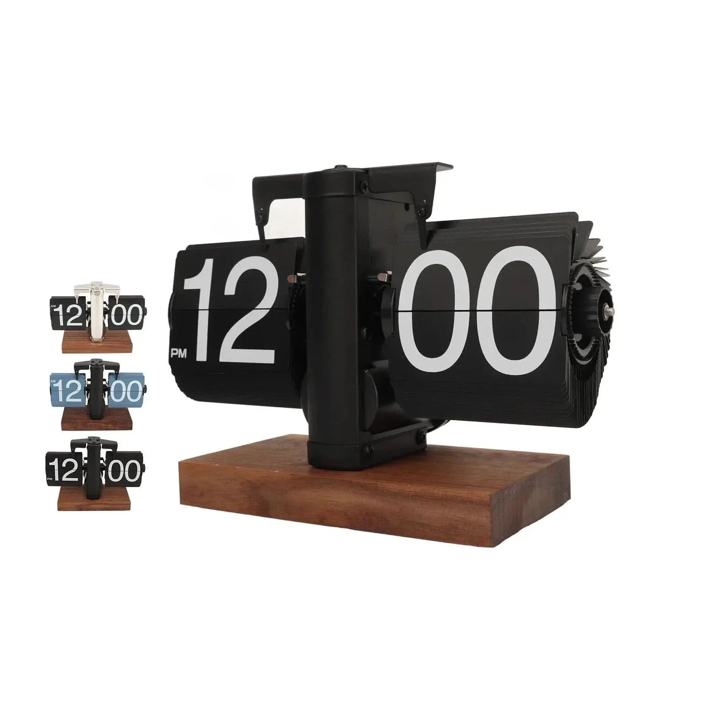 Silvara Retro Klok in Walnoot Hout - Elegante Retro Charme en Moderne Functionaliteit