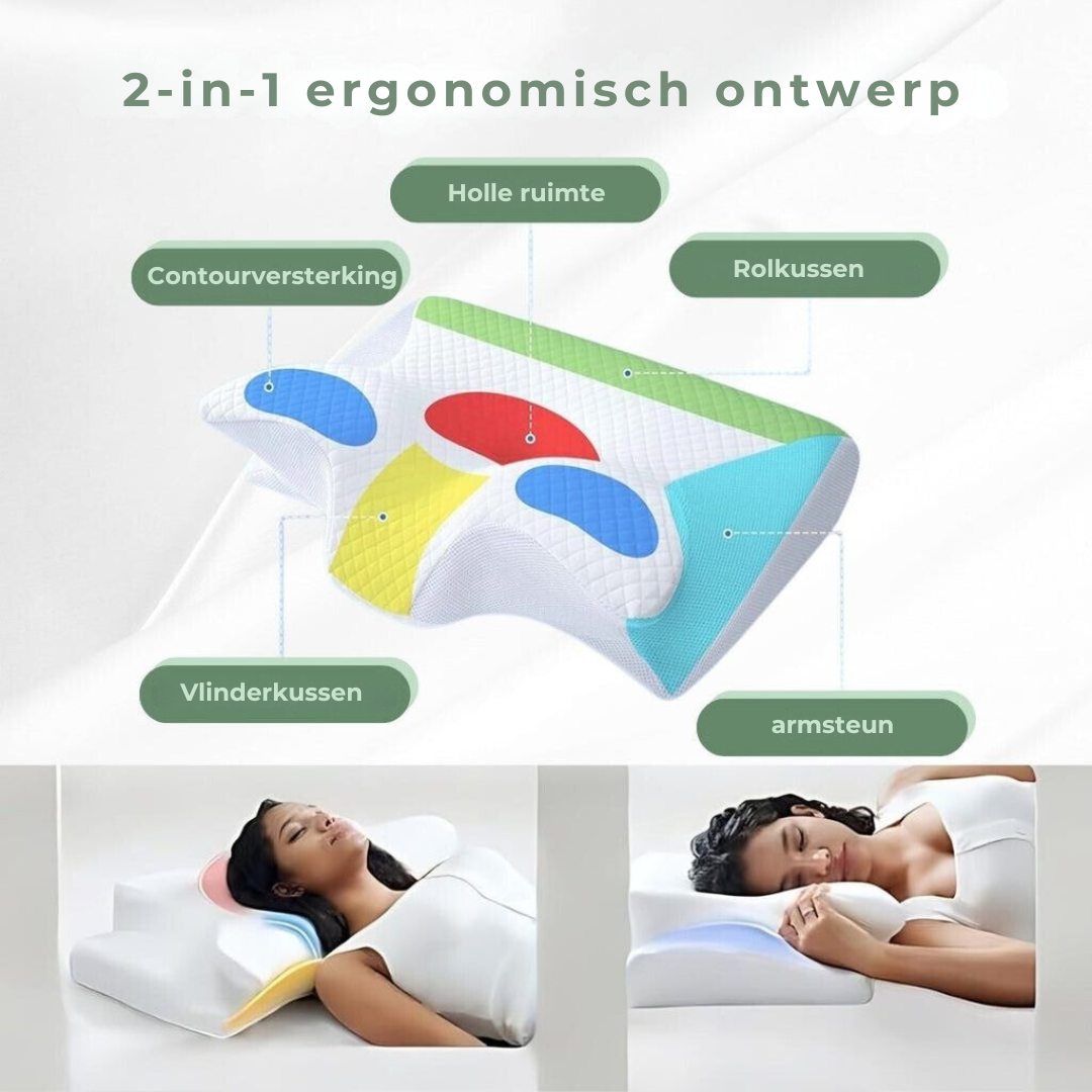 DreamAlign Orthopedisch Kussen – Luxe Geheugenkussen voor Nekpijn & Alle Slaapposities
