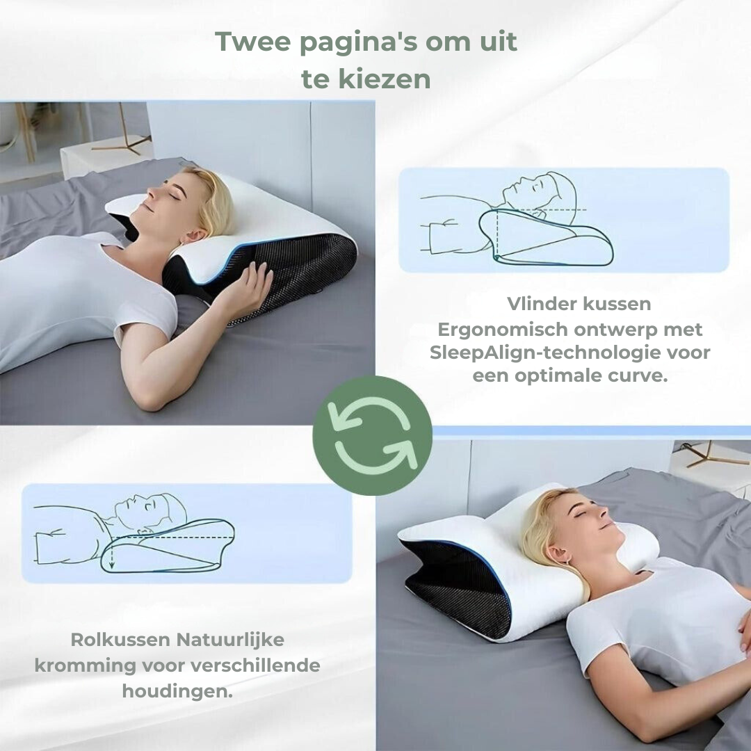 DreamAlign Orthopedisch Kussen – Luxe Geheugenkussen voor Nekpijn & Alle Slaapposities