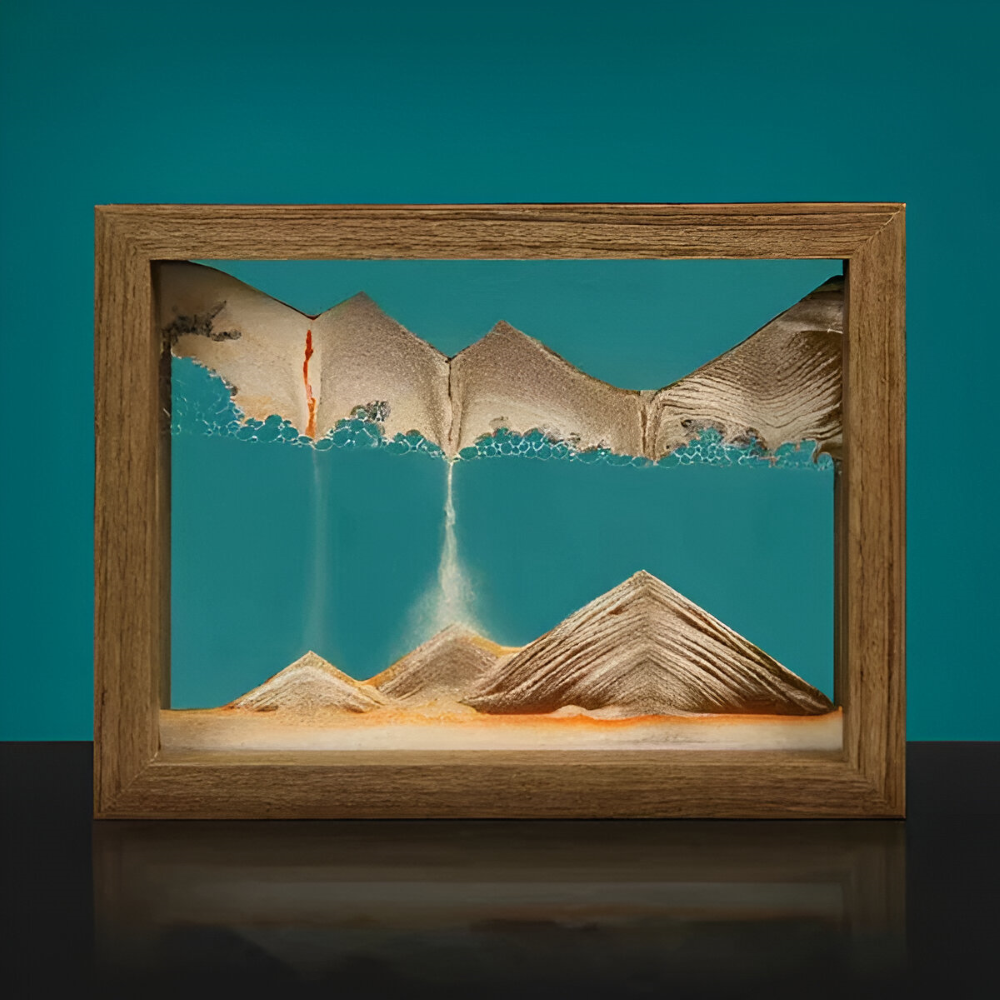 DynaFlow Zandkunst - 360° Draaibare Zandschildering - Rechthoekig Zandlandschap