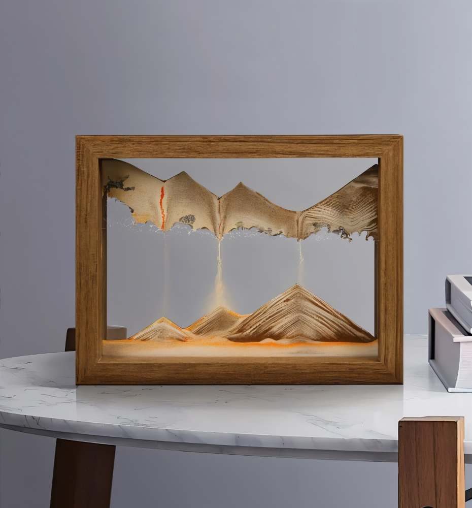 DynaFlow Zandkunst - 360° Draaibare Zandschildering - Rechthoekig Zandlandschap