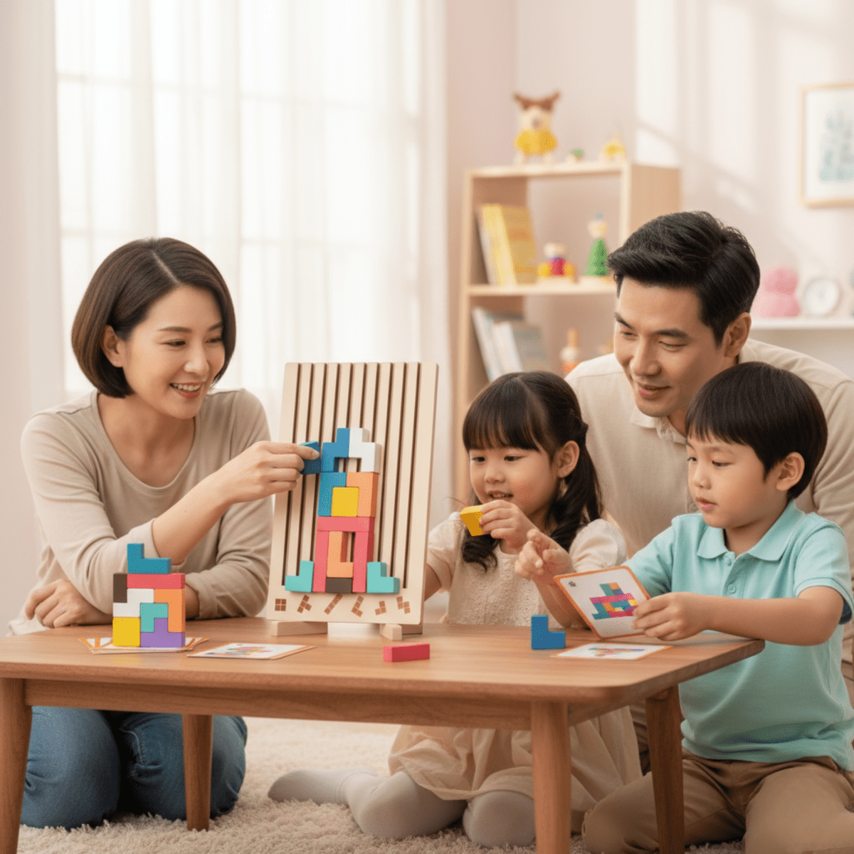 BRIQLEARN – Montessori Houten Tetris voor Creatief Stapelen en Logisch Denken