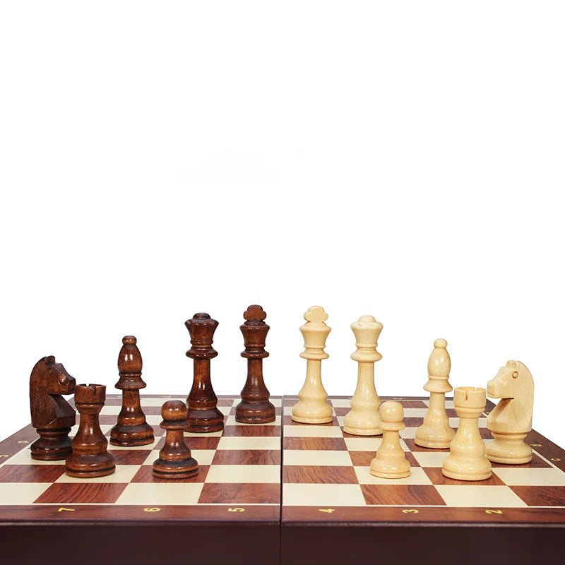 MASTERFOLD – Premium Houten Schaakset met Duurzame Massief Houten Figuren