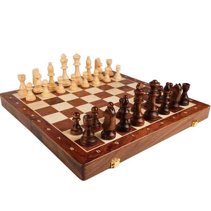 MASTERFOLD – Premium Houten Schaakset met Duurzame Massief Houten Figuren