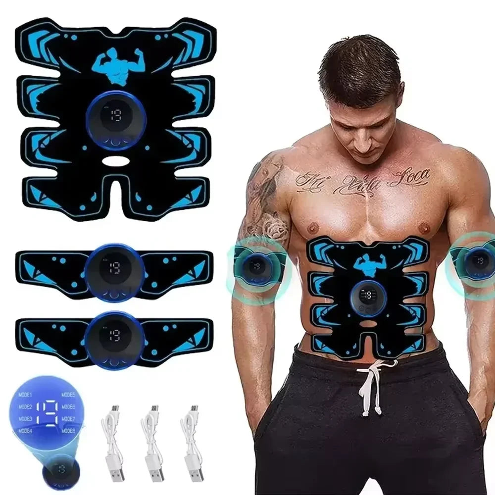 Spierstimulator – Draadloos trainingsapparaat met USB-oplading voor het versterken van buik- en armmusculatuur