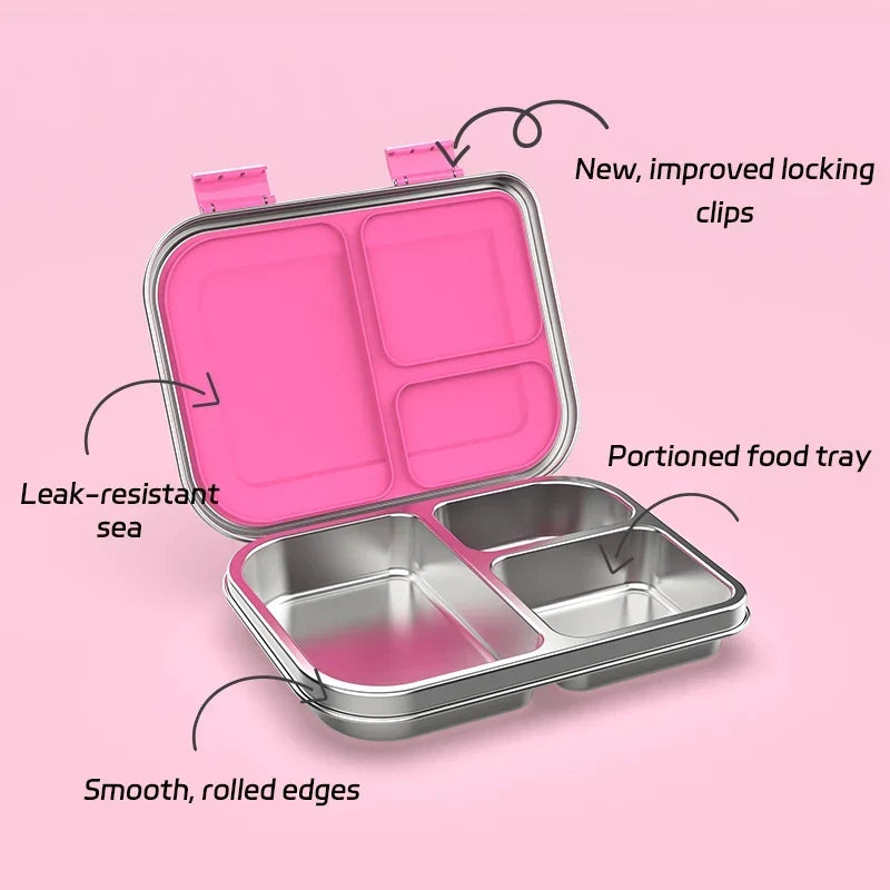 Brooddoos RVS met vakken – Bento Box 975 ml lekvrij