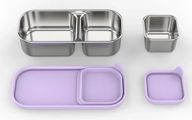 Brooddoos RVS met vakken – Bento Box 975 ml lekvrij