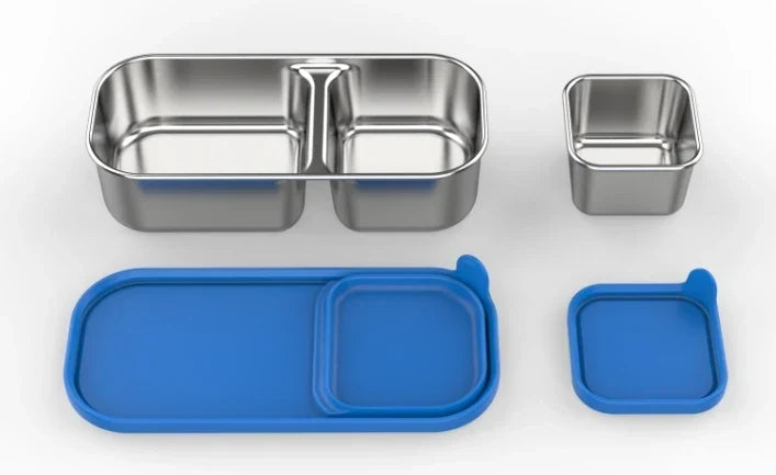 Brooddoos RVS met vakken – Bento Box 975 ml lekvrij
