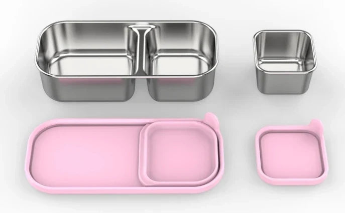 Brooddoos RVS met vakken – Bento Box 975 ml lekvrij