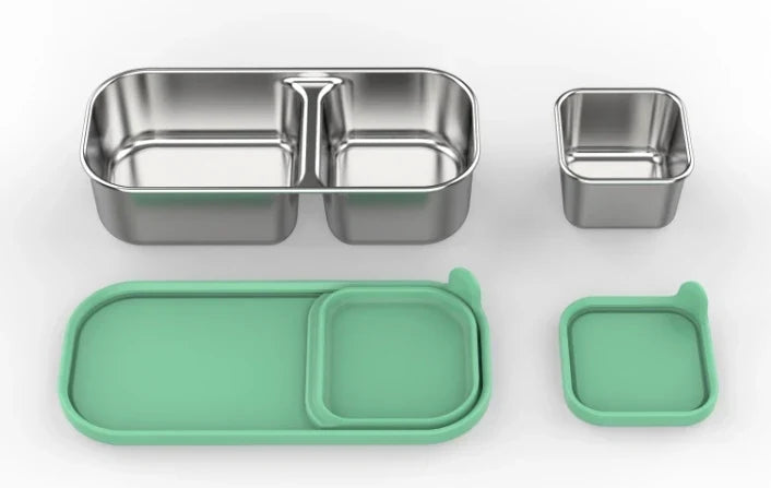 Brooddoos RVS met vakken – Bento Box 975 ml lekvrij