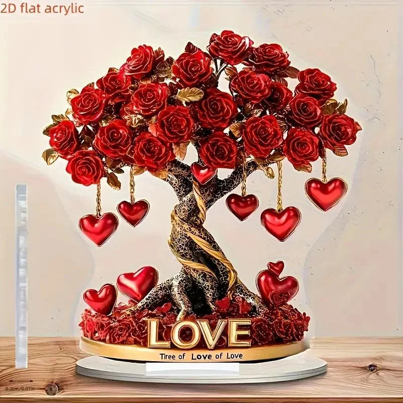 NOBLEHEART GEM – Elegante hartvormige kristallen rozenboom met gouden basis