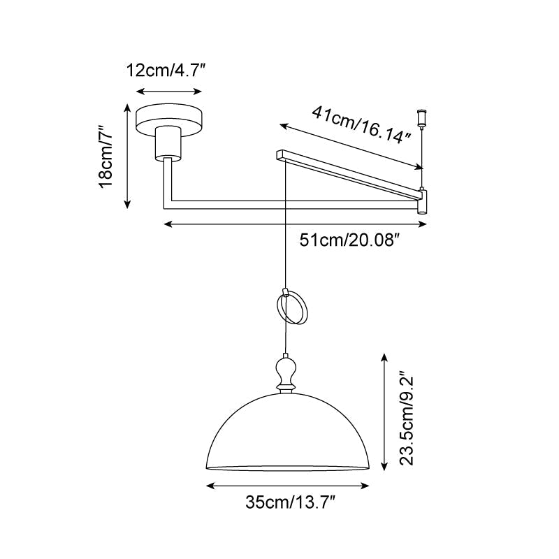 Maribel Swing Arm Hanglamp