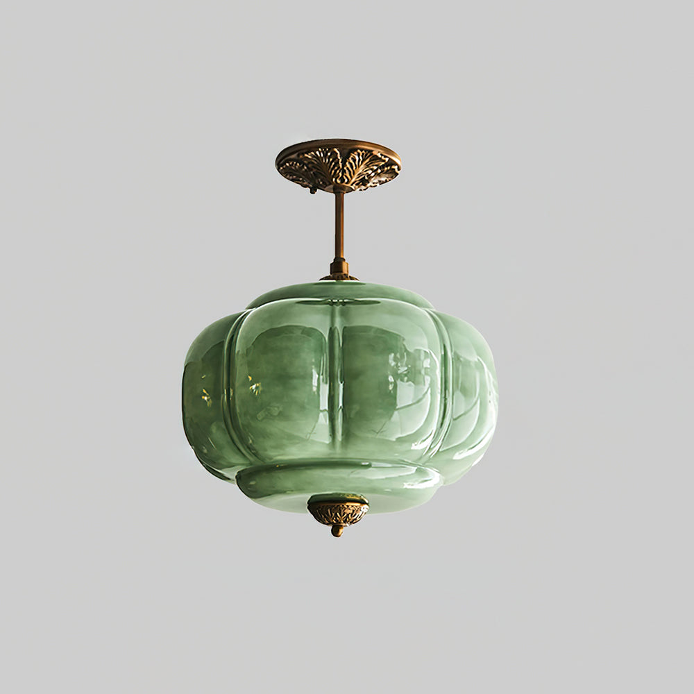 Eldio Groene Glas Semi Flush Mount Licht