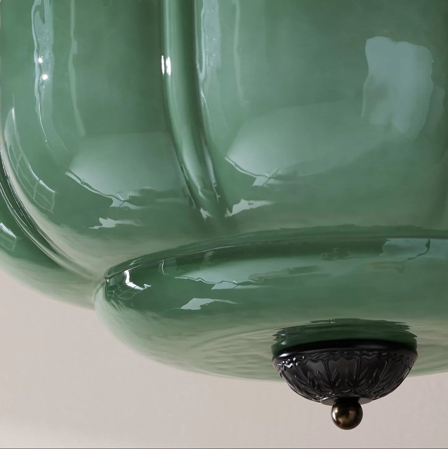 Eldio Lamp Plafond Semi-Ingebouwd in Groen Glas