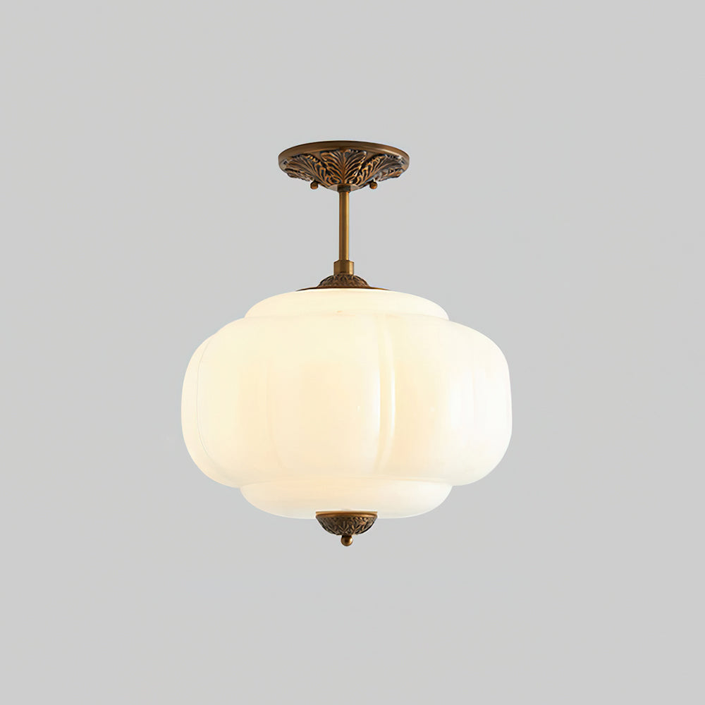 Eldio Groene Glas Semi Flush Mount Licht