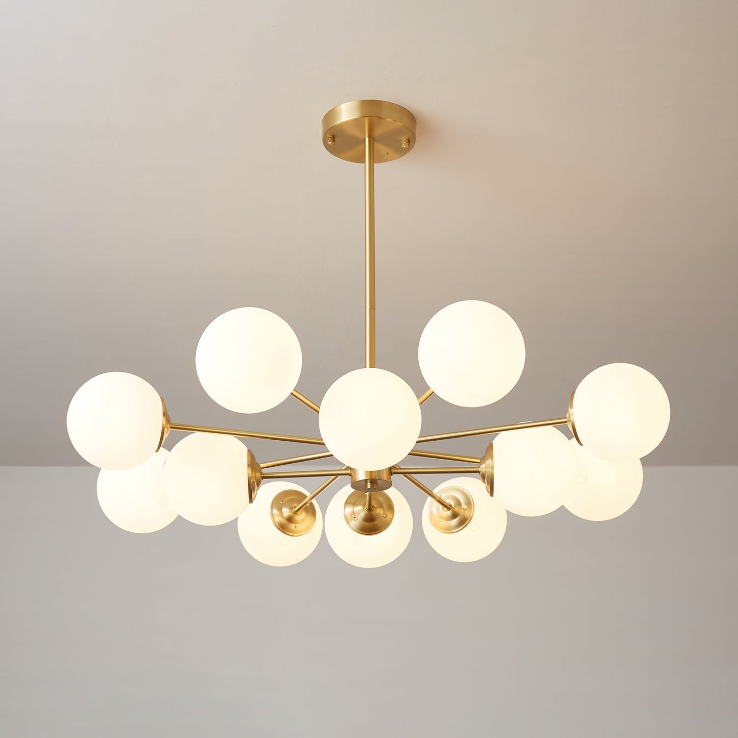 Lustra Lustre Elysium Messing Gelaagde Bollen