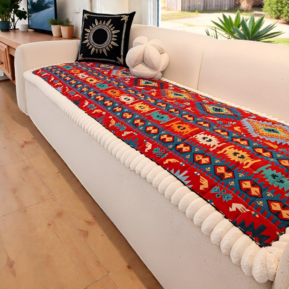 Etnische Stijl Gequilt Anti-slip Bankhoes