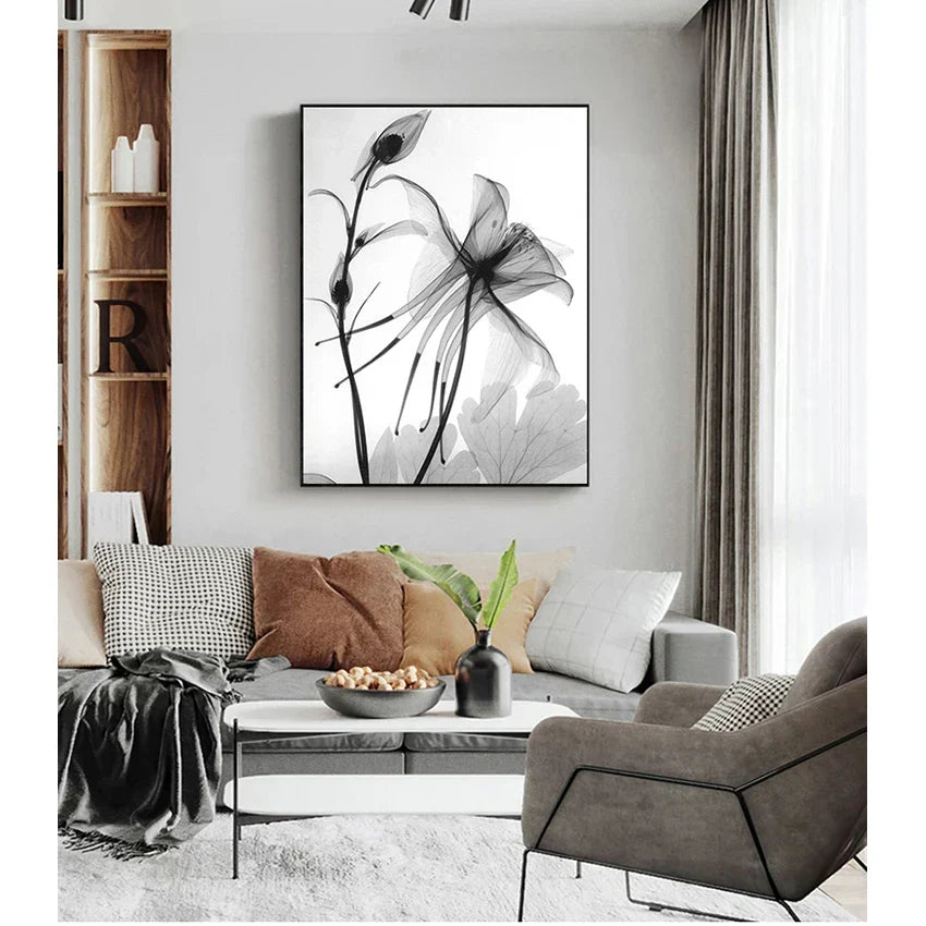 Exotische Bloemen Minimalistische Zwart Wit Wandkunst Fine Art Canvasprints Moderne Botanische Afbeeldingen Voor Woon- Eetkamer Kantoor Decor