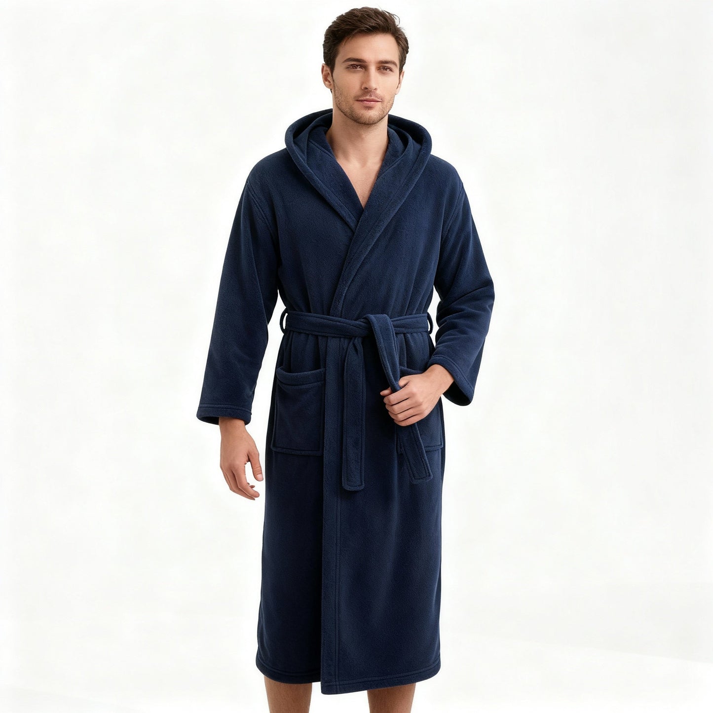 HoodedChill | Premium Heren Badjas met Capuchon | High-Loft Fleece voor maximale Warmte-isolatie | Soft-Touch Afwerking | Ergonomische Pasvorm & Duurzame Vezelstructuur