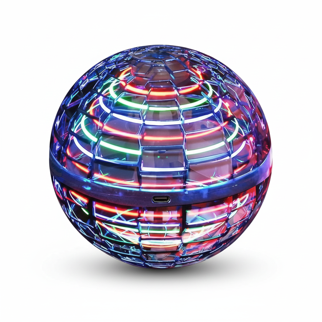 De Originele Flying Orb Ball | Aerodynamische Vliegende Spinner met LED-effecten | 360° Rotatie & Boomerang-functie | Schokbestendige Behuizing & USB Snelladen