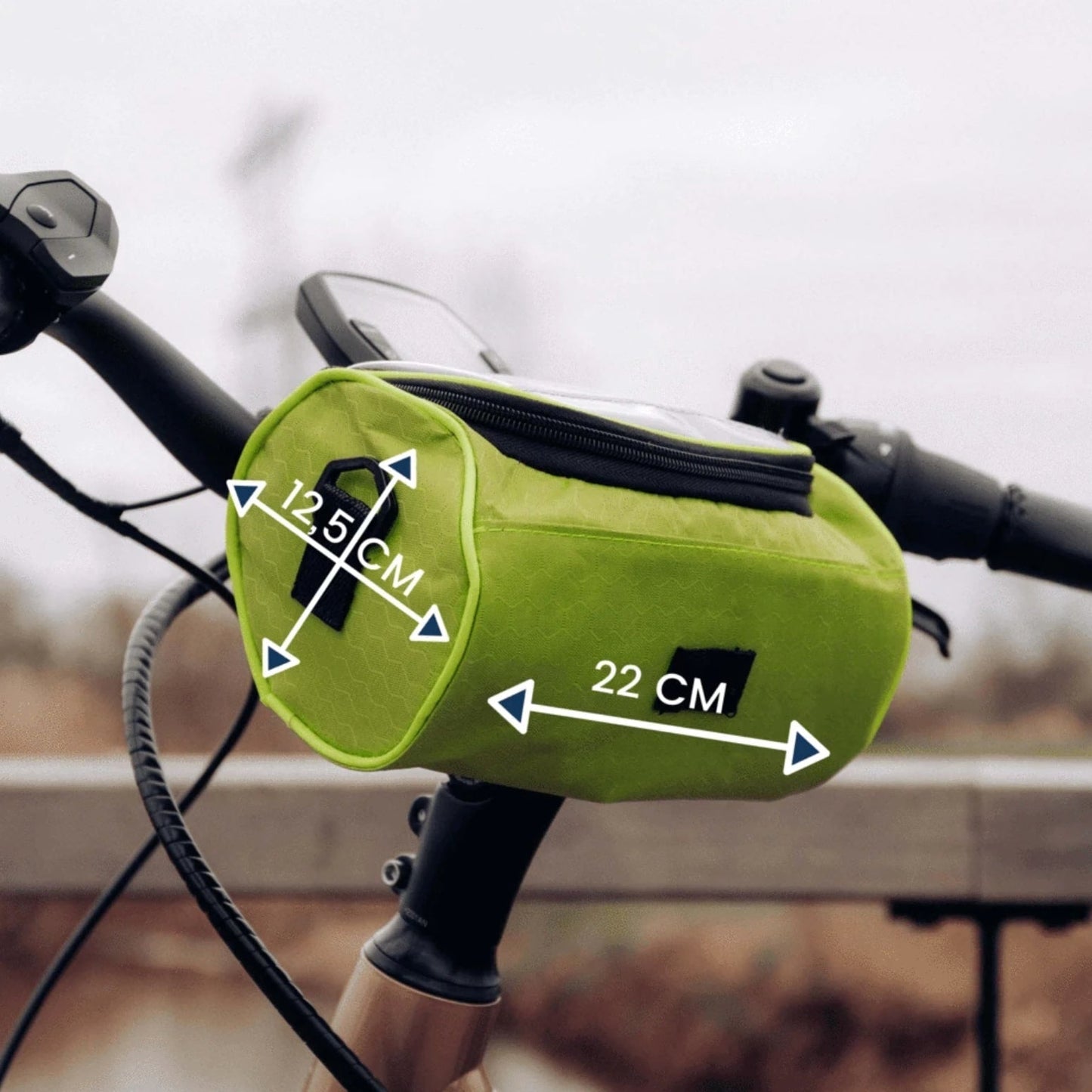 Fiets stuur tas met touchscreen venster | Spatwaterdicht | Veilige klittenbandsluiting | RideShield