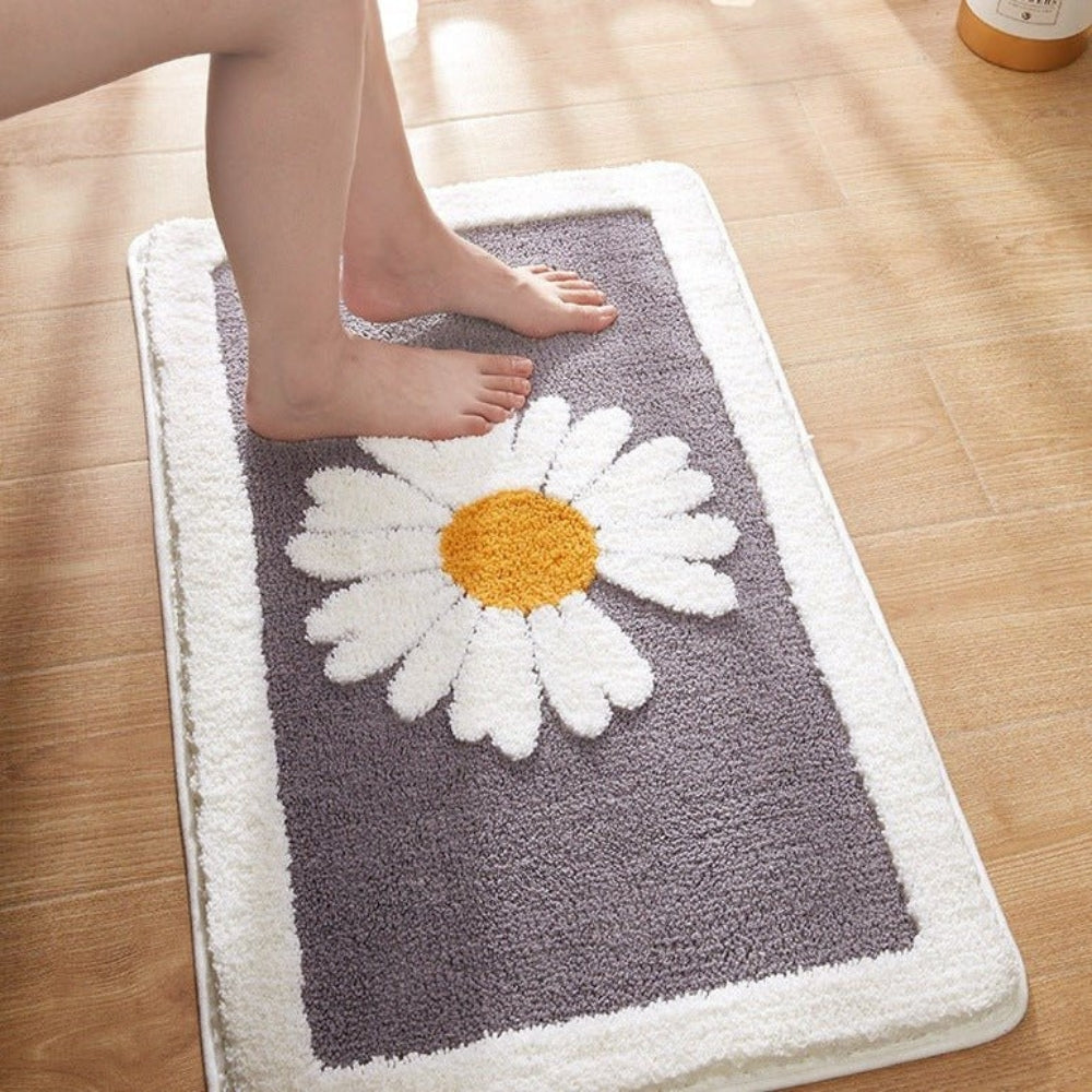 Fleur Pluche Bloemen Badmat