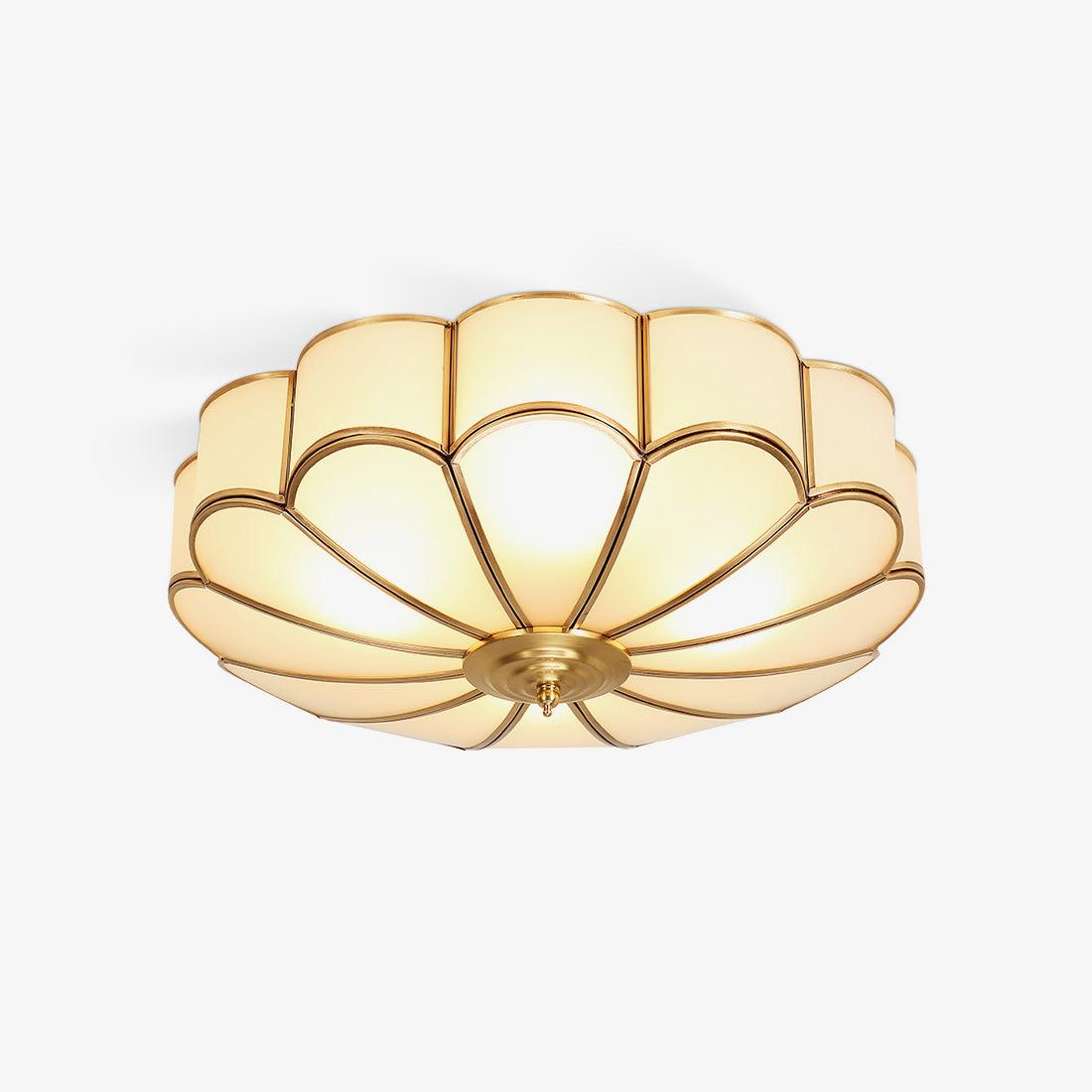 Ulira Plafondlamp Bloemvorm Frosted Glas Messing