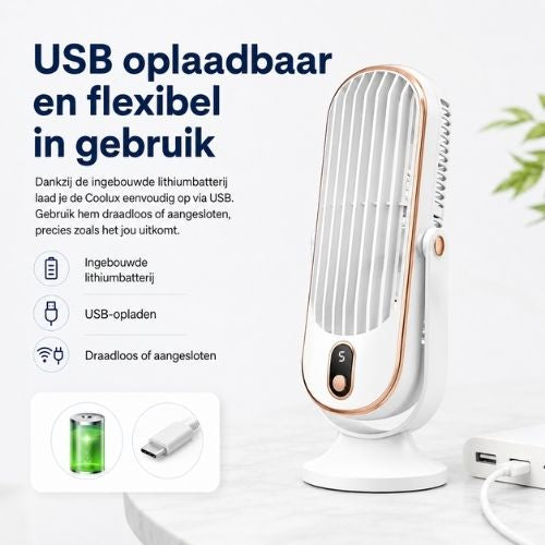 Coolux – Ultra-Stille USB Bureauventilator