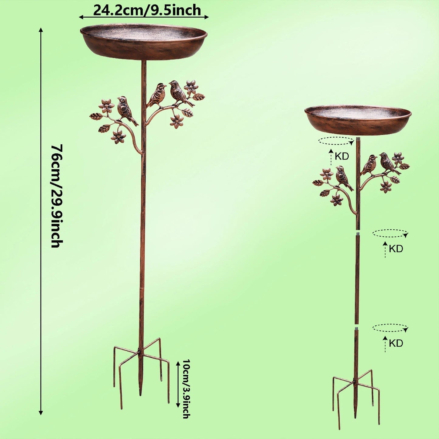 Vogelbad | Decoratieve Schaal | Stevige Piek | GardenShine