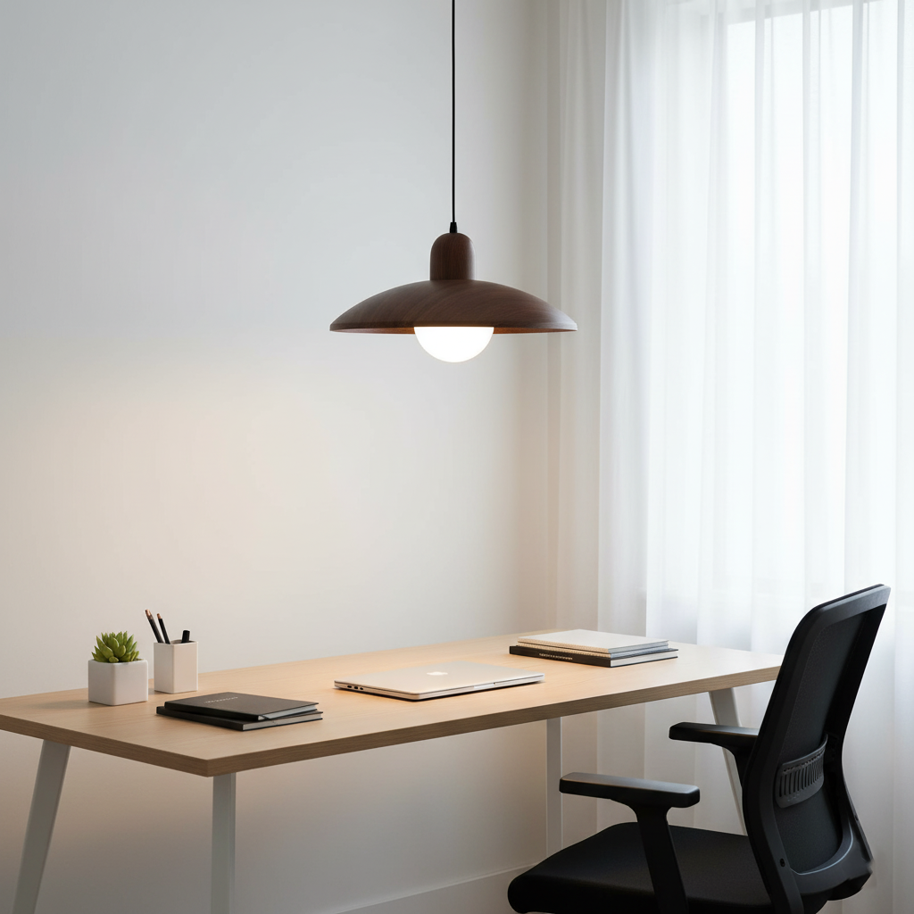 Japanse Wabi-Sabi Walnoot Hanglamp