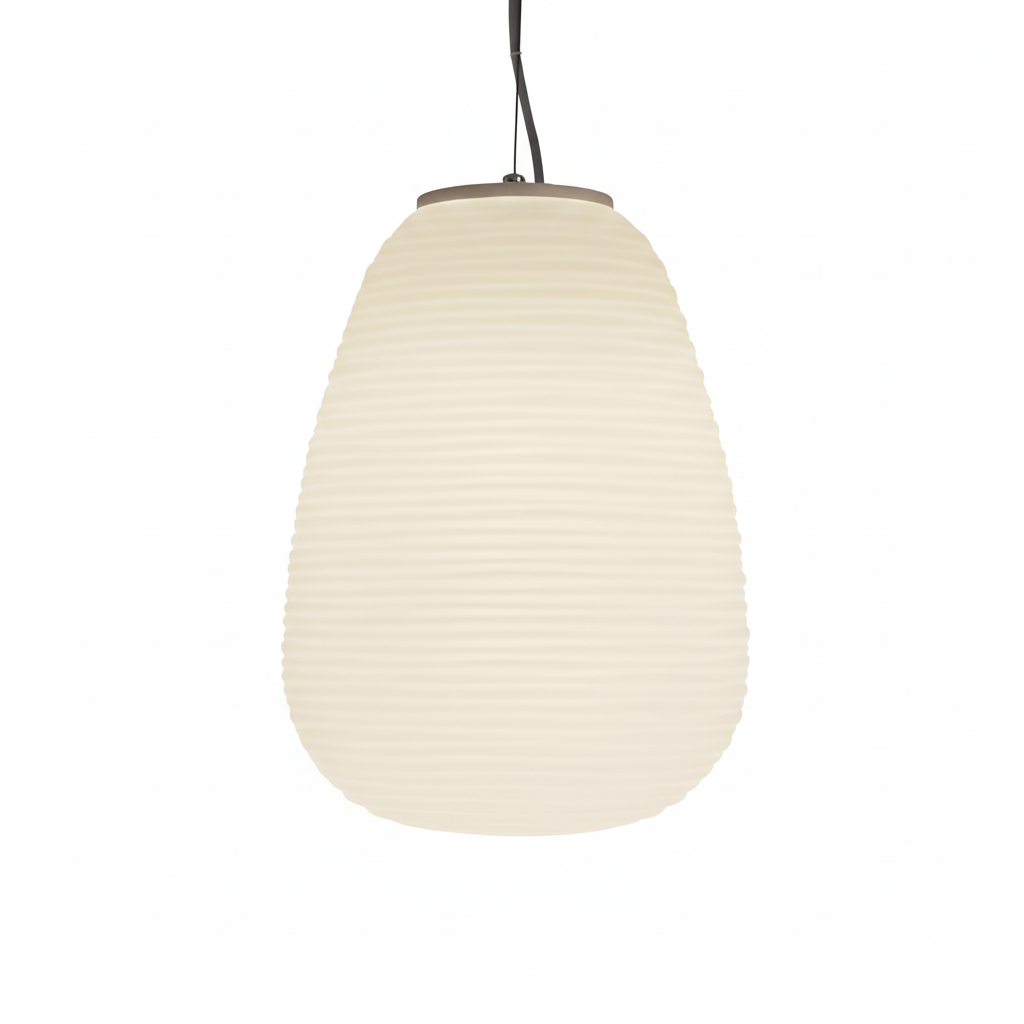 Noordse Moderne Geribbelde Opal Witte Globe Glas Hanglamp
