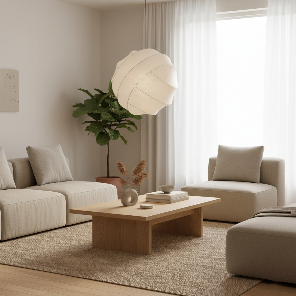 Wabi Sabi Zijde Bal Japandi Hanglamp