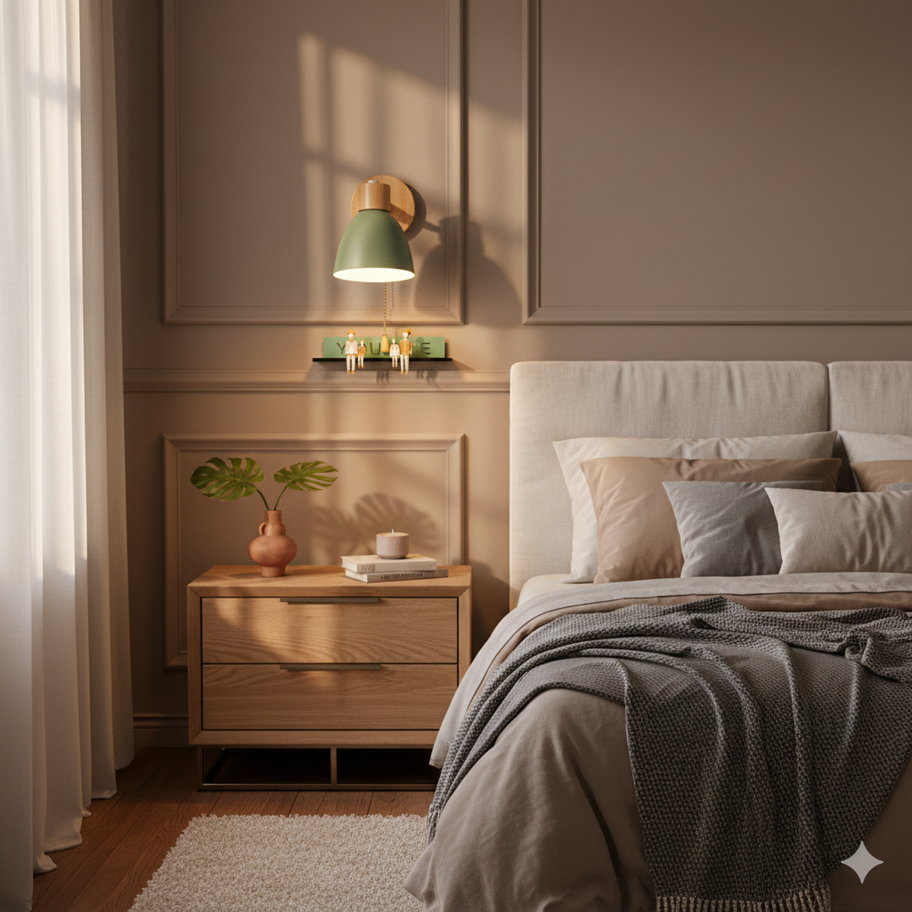 Moderne Minimalistische Houten Kegel LED Wandlamp | 1-Licht