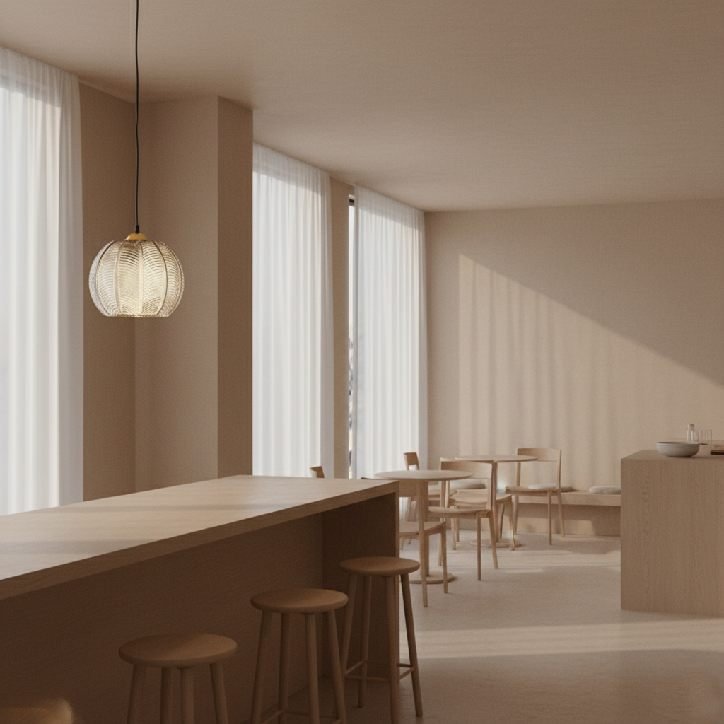Noordse Groene Bladpatroon Glazen Hanglamp