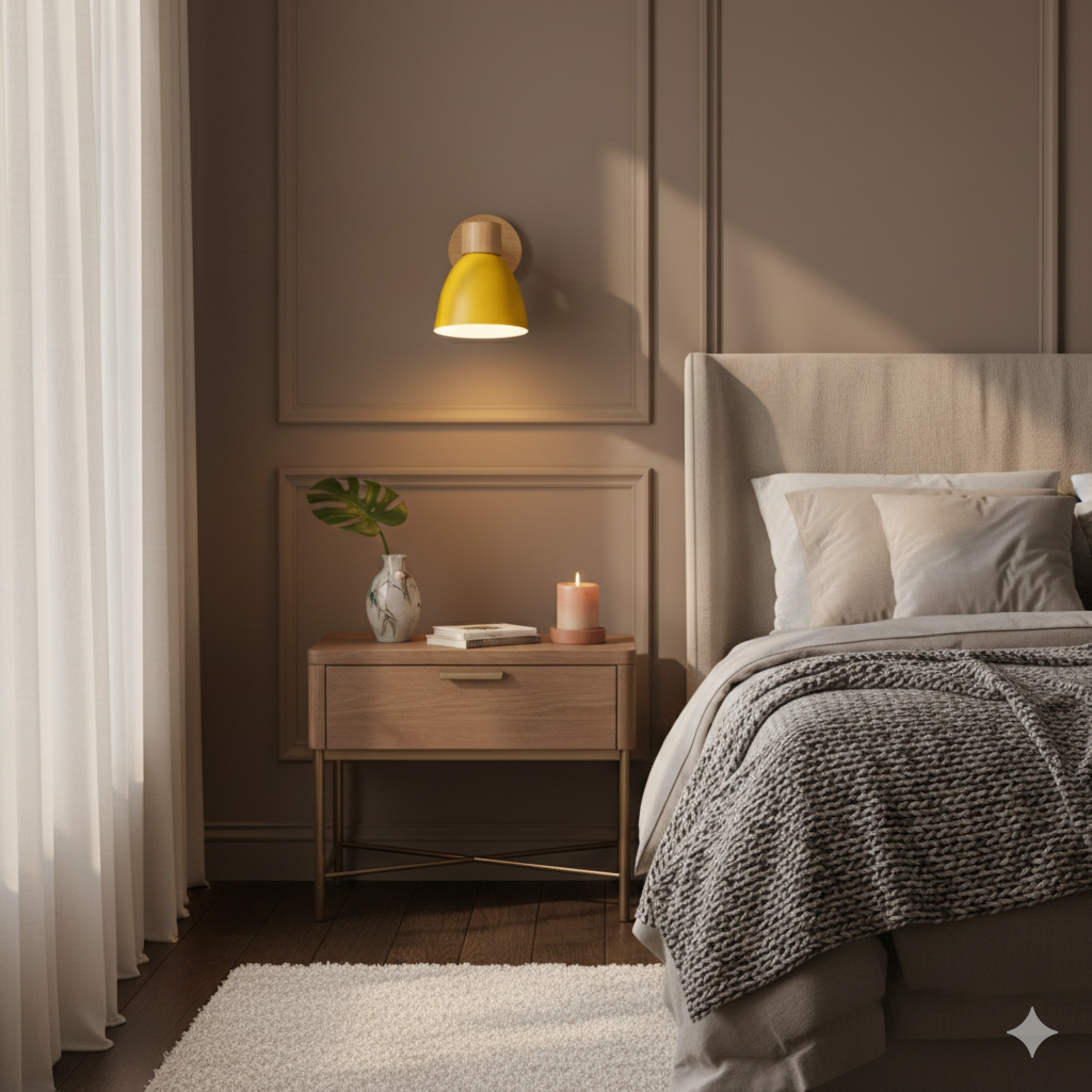 Moderne Minimalistische Houten Kegel LED Wandlamp | 1-Licht