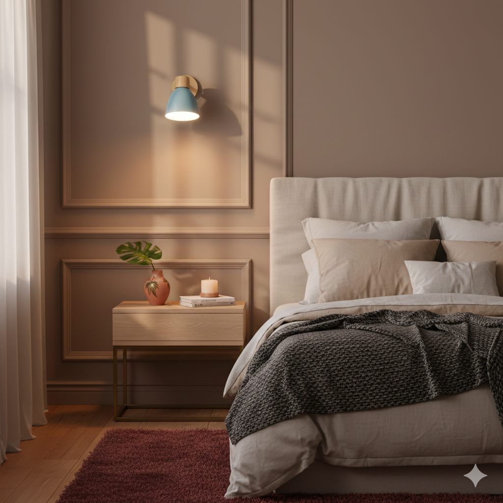 Moderne Minimalistische Houten Kegel LED Wandlamp | 1-Licht